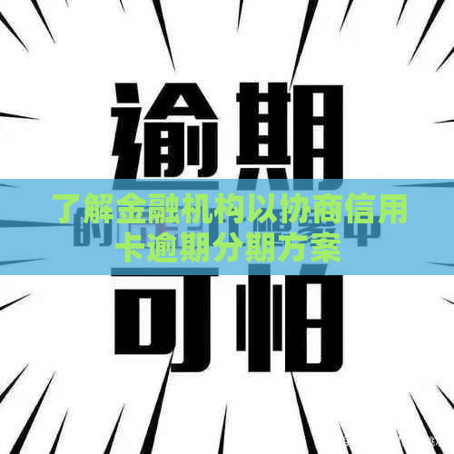 了解金融机构以协商信用卡逾期分期方案