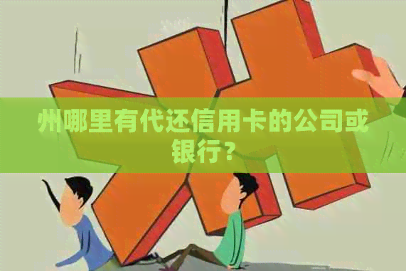 州哪里有代还信用卡的公司或银行？
