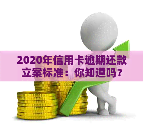 2020年信用卡逾期还款立案标准：你知道吗？