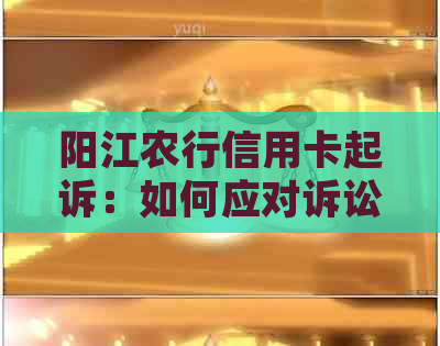 阳江农行信用卡起诉：如何应对诉讼程序及解决方法全面解析