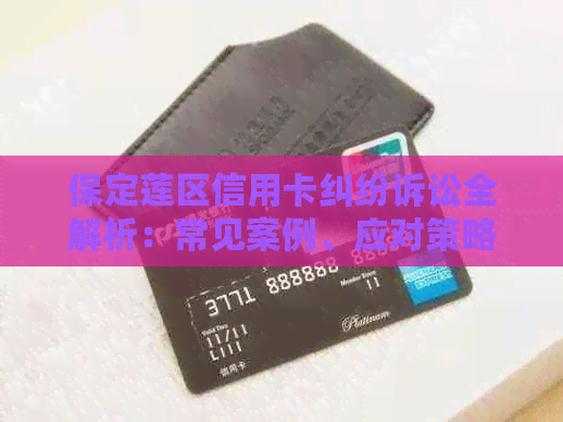 保定莲区信用卡纠纷诉讼全解析：常见案例、应对策略与法律途径