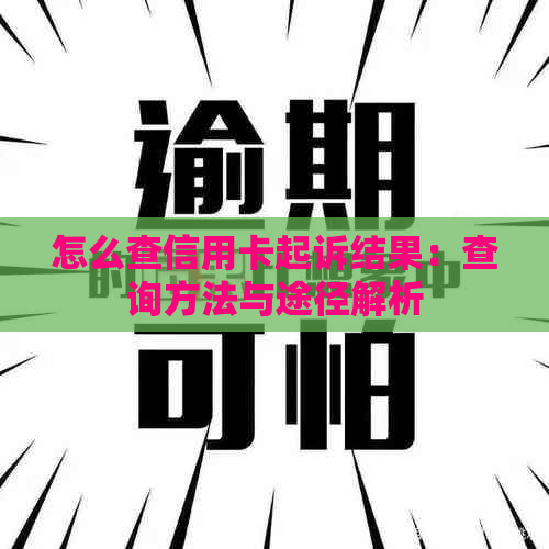 怎么查信用卡起诉结果：查询方法与途径解析