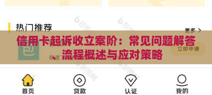 信用卡起诉收立案阶：常见问题解答、流程概述与应对策略