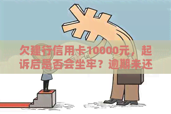 欠建行信用卡10000元，起诉后是否会坐牢？逾期未还，会不会上门？