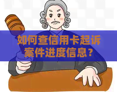 如何查信用卡起诉案件进度信息？