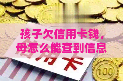 孩子欠信用卡钱，母怎么能查到信息并处理？