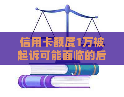 信用卡额度1万被起诉可能面临的后果及应对策略