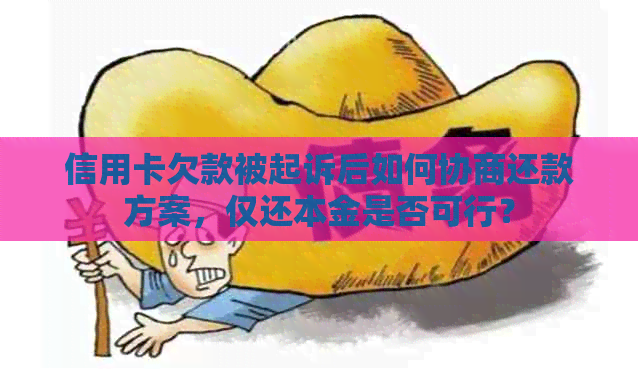 信用卡欠款被起诉后如何协商还款方案，仅还本金是否可行？