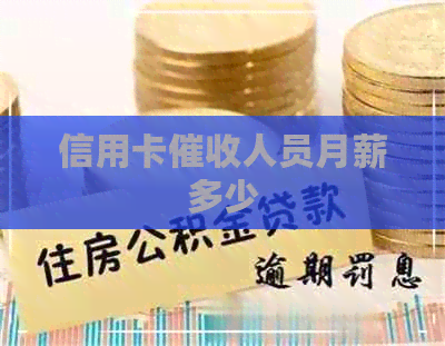 信用卡人员月薪多少