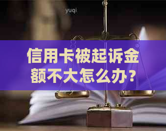 信用卡被起诉金额不大怎么办？