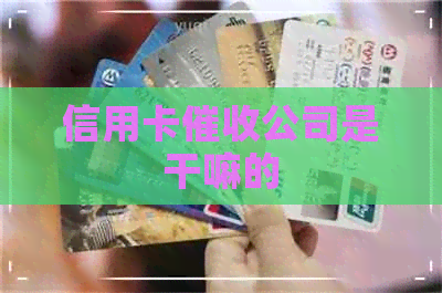 信用卡公司是干嘛的