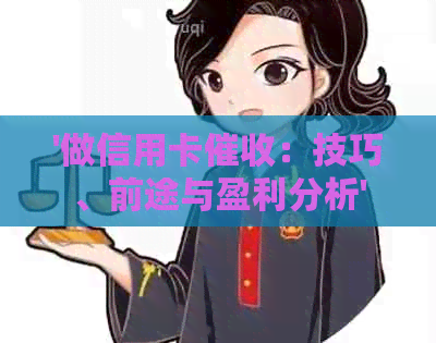 '做信用卡：技巧、前途与盈利分析'