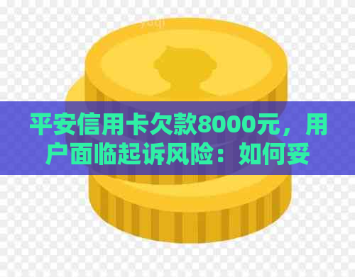 平安信用卡欠款8000元，用户面临起诉风险：如何妥善处理还款问题？