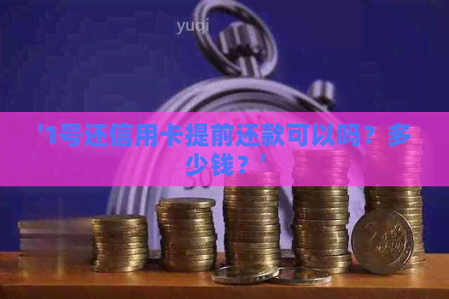 '1号还信用卡提前还款可以吗？多少钱？'