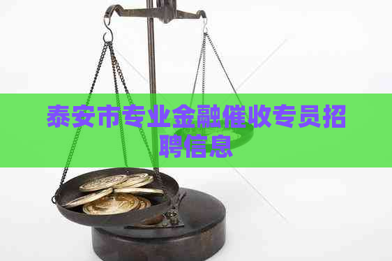 泰安市专业金融专员招聘信息