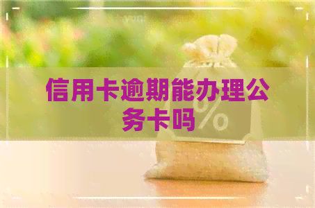 信用卡逾期能办理公务卡吗