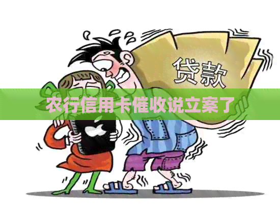 农行信用卡说立案了