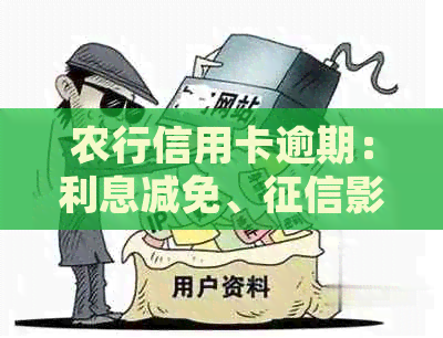 农行信用卡逾期：利息减免、影响、一天影响、起诉时长及协商解决办法