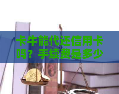 卡牛能代还信用卡吗？手续费是多少？