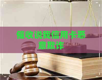 说我信用卡恶意欺诈