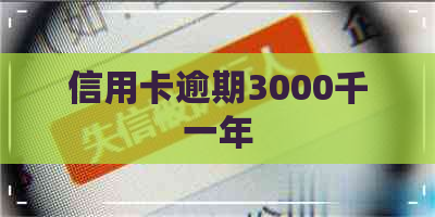 信用卡逾期3000千一年