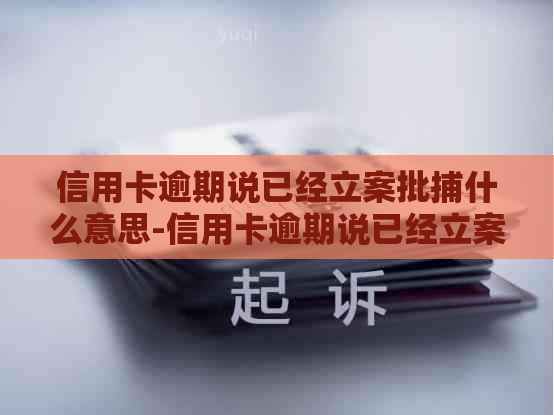 信用卡逾期说已经立案批捕什么意思-信用卡逾期说已经立案批捕什么意思啊