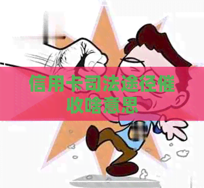 信用卡司法途径啥意思