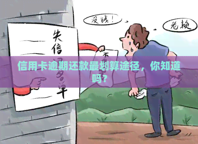 信用卡逾期还款最划算途径，你知道吗？