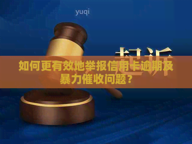 如何更有效地举报信用卡逾期及问题？