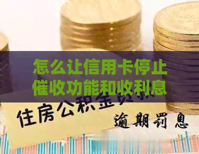 怎么让信用卡停止功能和收利息