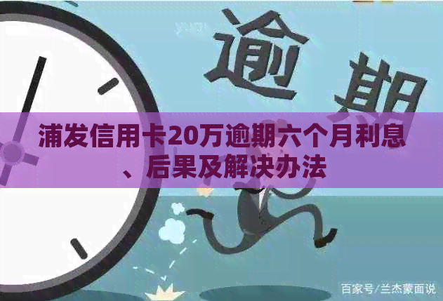 浦发信用卡20万逾期六个月利息、后果及解决办法