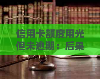 信用卡额度用光但未逾期：后果、处理方式与预防措全面解析