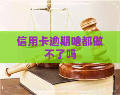 信用卡逾期啥都做不了吗