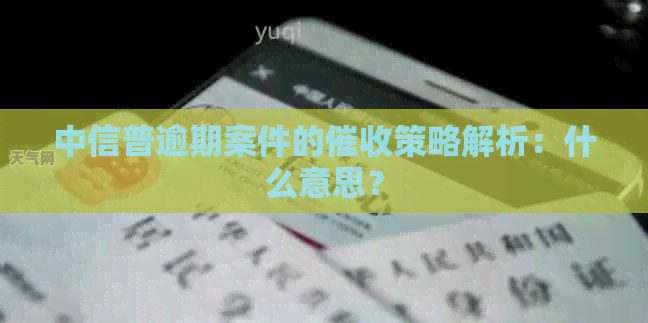 中信普逾期案件的策略解析：什么意思？