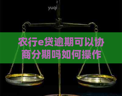 农行e贷逾期可以协商分期吗如何操作