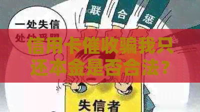 信用卡骗我只还本金是否合法？银行说只还本金是真的吗？
