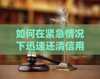 如何在紧急情况下迅速还清信用卡债务？