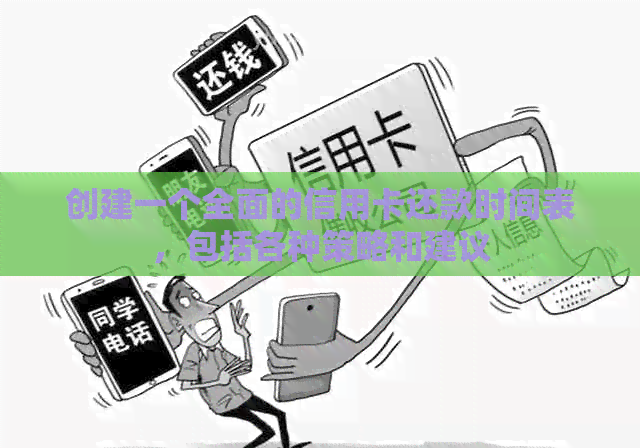 创建一个全面的信用卡还款时间表，包括各种策略和建议