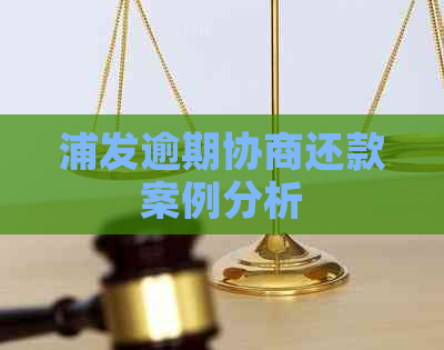 浦发逾期协商还款案例分析