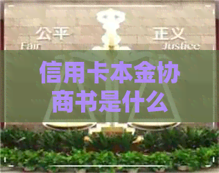 信用卡本金协商书是什么