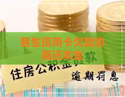 民生信用卡欠款协商还本金