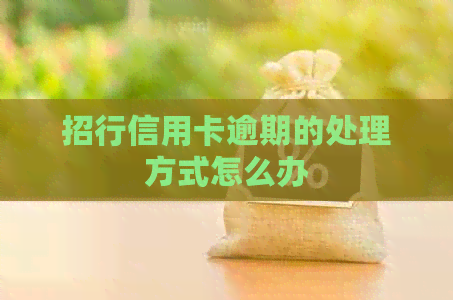 招行信用卡逾期的处理方式怎么办