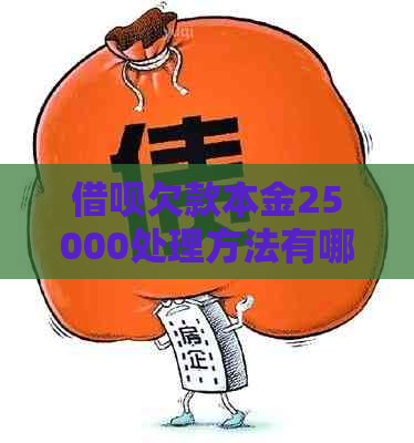 借呗欠款本金25000处理方法有哪些