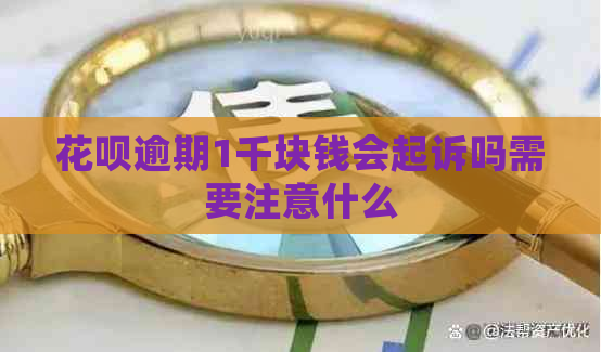 花呗逾期1千块钱会起诉吗需要注意什么