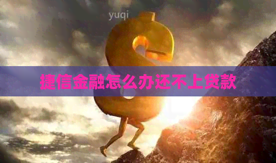 捷信金融怎么办还不上贷款