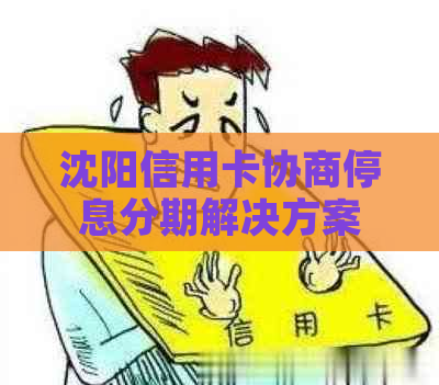 沈阳信用卡协商停息分期解决方案