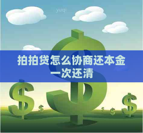 怎么协商还本金一次还清