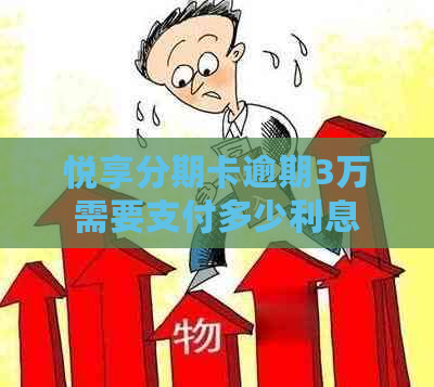 悦享分期卡逾期3万需要支付多少利息