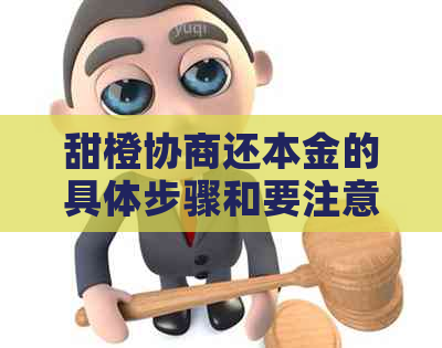 甜橙协商还本金的具体步骤和要注意的事项