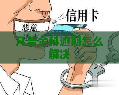 凡普金科逾期怎么解决